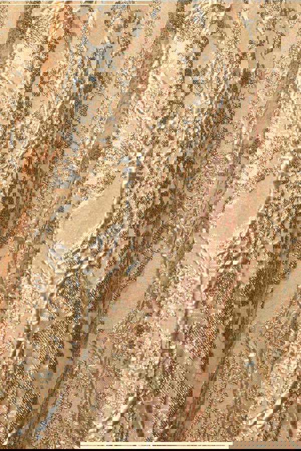 Jacquard Sleeveless A-line Midi Dress - Gold DR4163