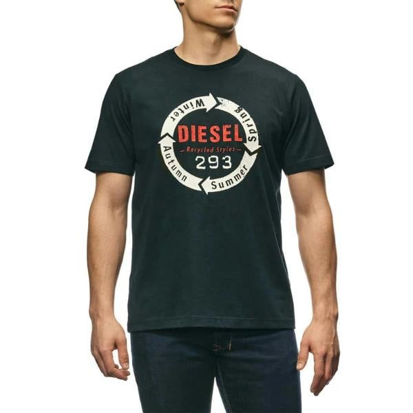 Diesel Unisex Adult Recycled Styles Logo T-Shirt - Black - 