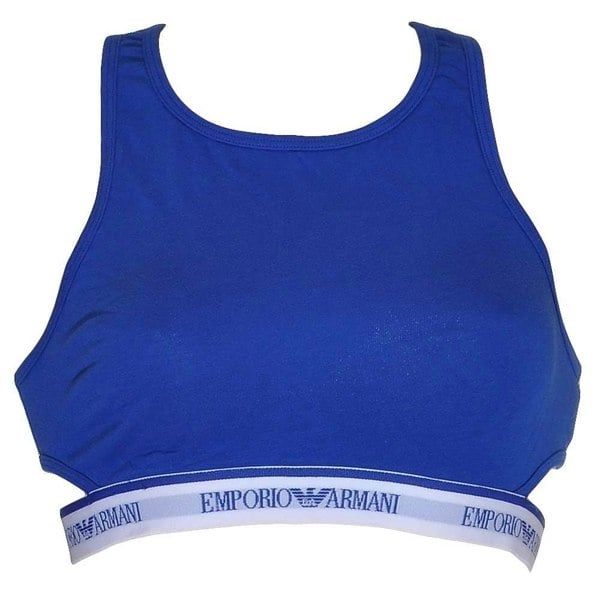 Emporio Armani Visibility Stretch Cotton Bralette, Electric Blue