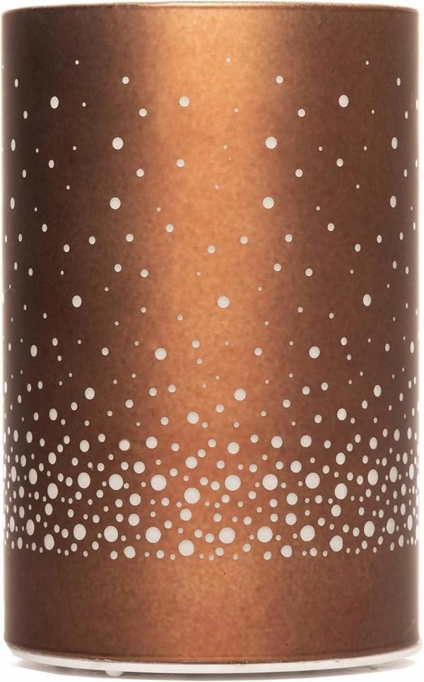 15cm Christmas Decorated Vase Table Snowfall Scene Copper Battery LED Lamp image 5