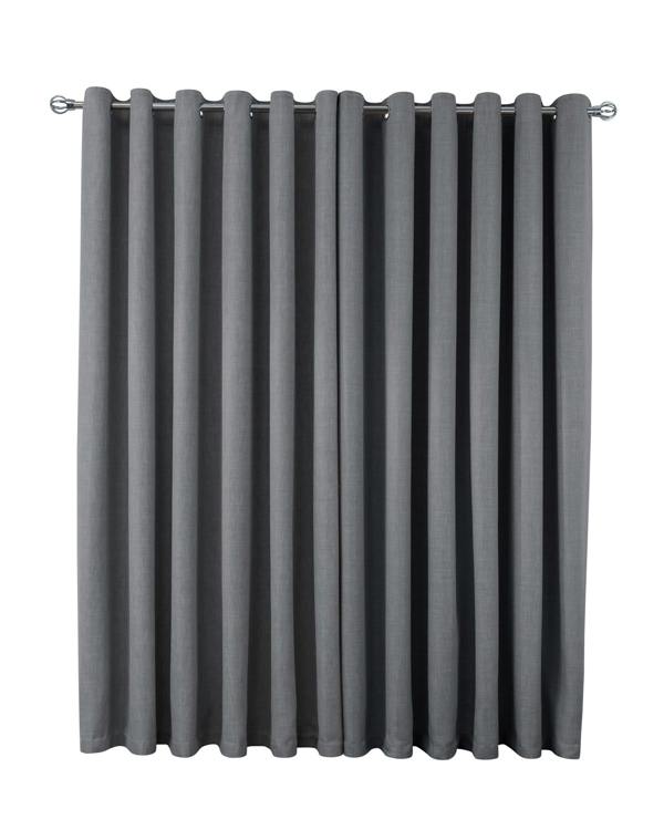 Smart Living Linen Look Blackout Eyelet Curtain - Charcoal