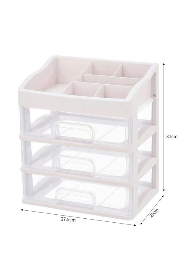 Living and Home Large Capacity Cosmetic Organiser with 3 Drawers for Dressing Table