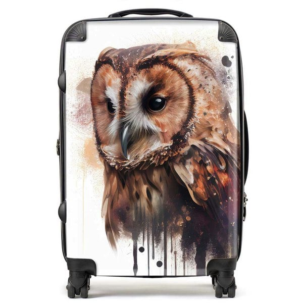 Warren Reed Tawny Owl Face Splashart Light Background Suitcase