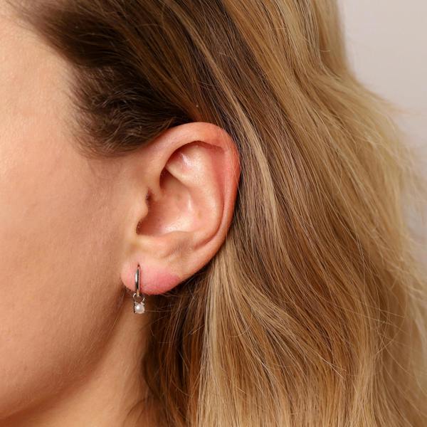 Gold Trip June Huggie Hoop Birthstone Charm Earrings