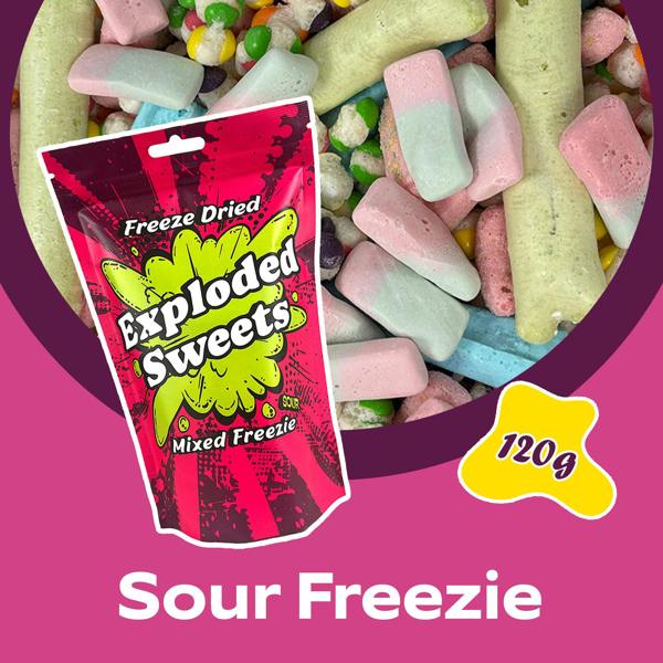 Exploded Sweets Freezie Bag - Sour| Exploded Sweets | Freeze Dried Sweets UK