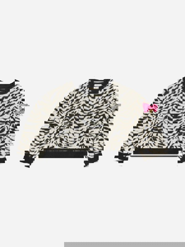 Angels Face Girls Roberta Cropped Zebra Jumper White