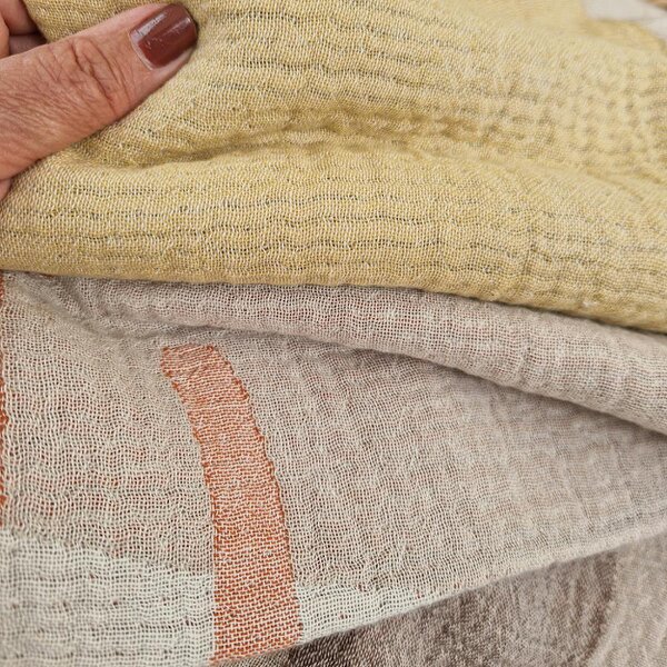 Cotton and Olive Sahara Muslin Cotton Jacquard Throw| SECONDS