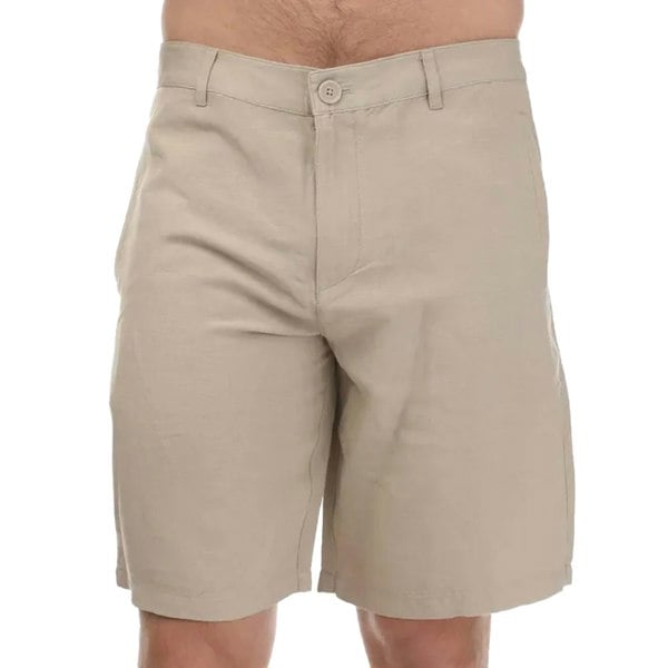 Armani Exchange Mens Linen Rayon Twill Shorts - Beige