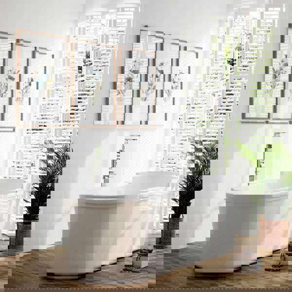 Bathroom Wall Art Blue | Set of 3 Botanical Wall art Prints