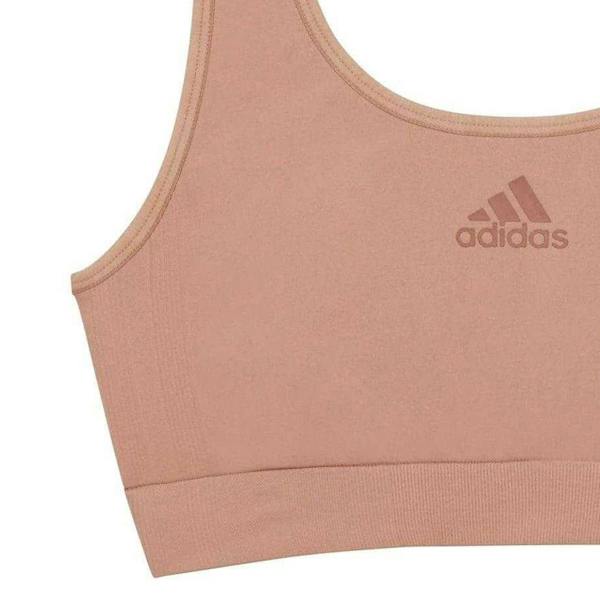 Adidas Womens/Ladies Stretch Seamless Active Sports Bra - Tan - 
