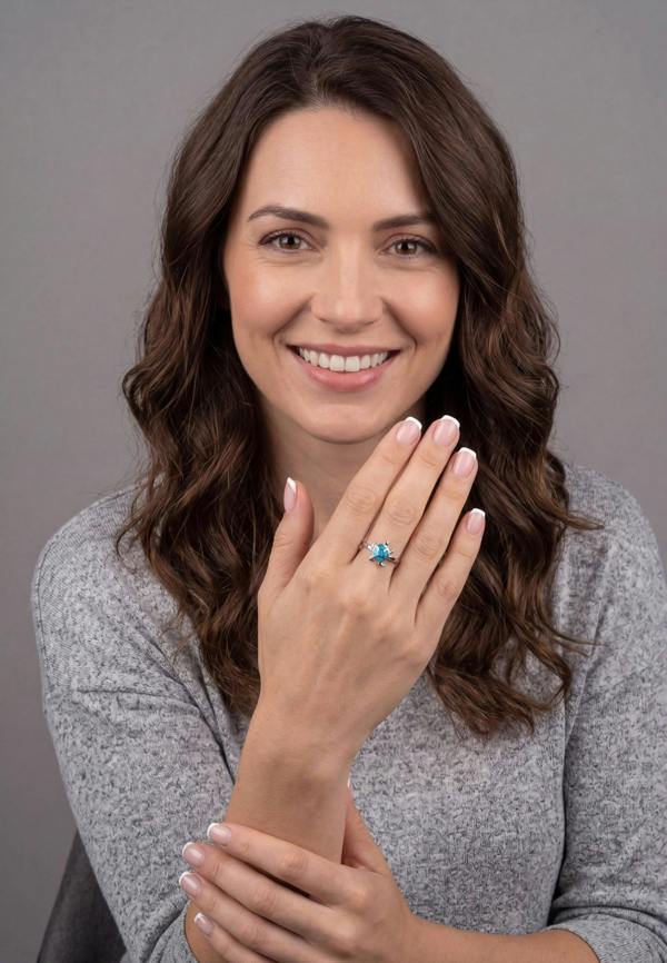 Latelita Turtle Blue Opalite Ring Silver