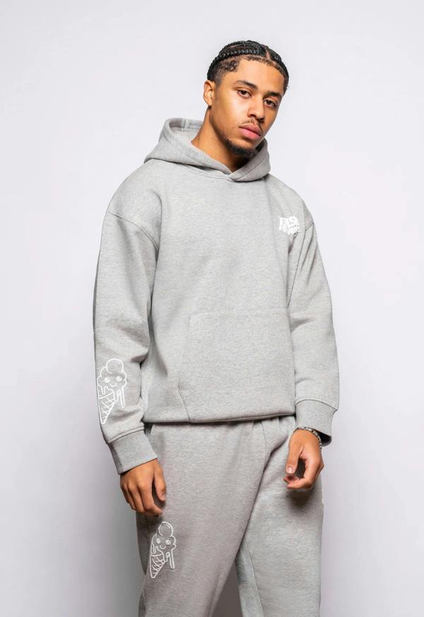 Fresh Couture Fresh Flavours  Hoodie - Marl Grey
