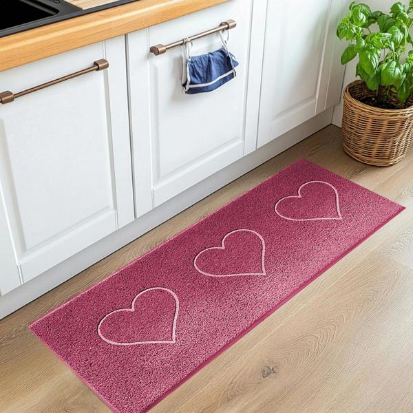 Nicoman Embossed Triple Heart Runner and Entrance Mat - Multiple Colours