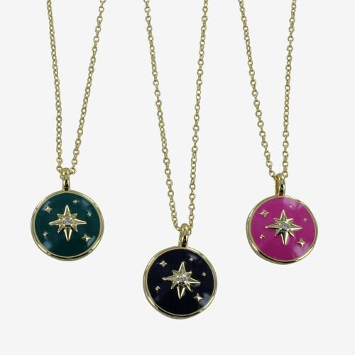 Reeves & Reeves Enamel Superstar Necklace