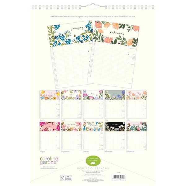 Caroline Gardner, Wildlife A3 Planner 2027, Family Planners, Month To View, Art, Gift