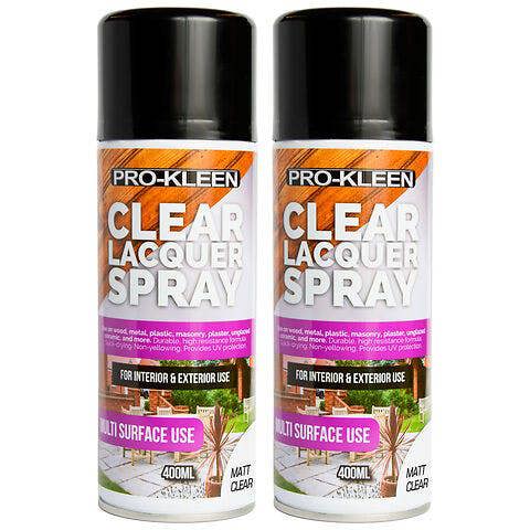ProKleen Pro-Kleen Clear Matt Lacquer Spray 400ml x2 Protects & Seals Fast Drying Formula