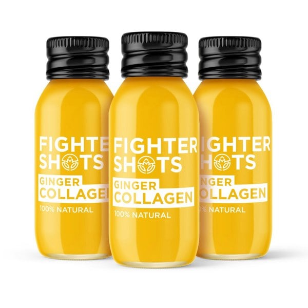Fighter Shots Ginger + Marine Collagen 3,000mg, 6 or 12 x 60ml