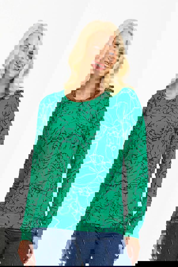 Floral Outline Knit Jumper