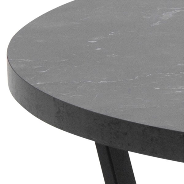 Wyld Haus Stovring Black Marble Effect Round Coffee Table Black Legs