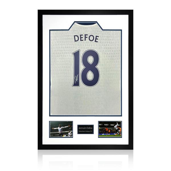 Jermain Defoe Signed Tottenham Hotspur Shirt Premium Frame