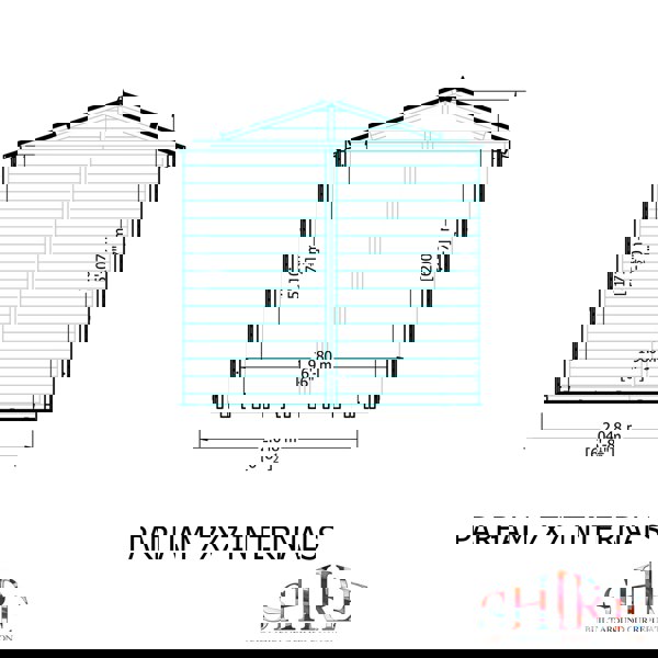 Shire Parham & Verandah 7x7 12mm interlock Clad wooden Summerhouse - Best Shed