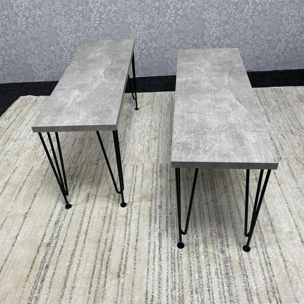 Kosy Koala Modern Grey Dining Table with 2 Benches Dining Room Furniture