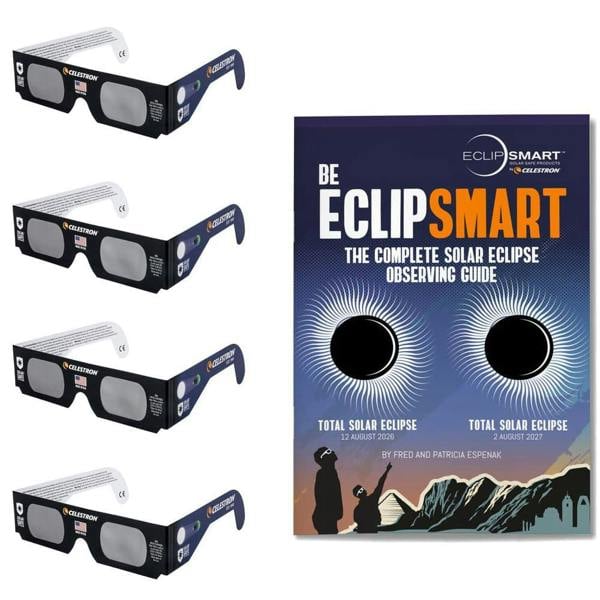 Celestron EclipSmart Solar Eclipse Observing Kit 4x Glasses and Guidebook
