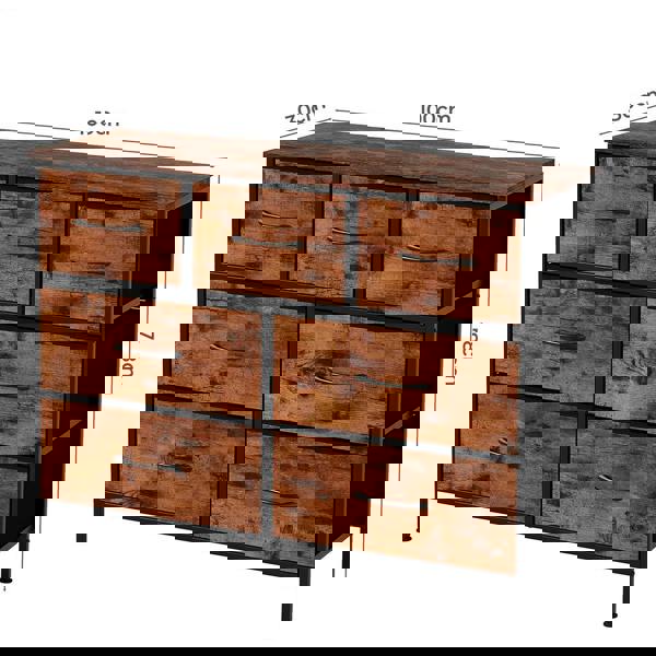 Levede Chest of Drawers 7 Drawer Storage for Bedroom Living Room in Brown Black