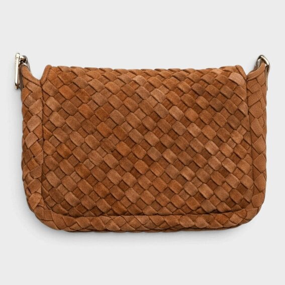 Tory Burch Thea Woven Suede Flap Chicory Brown