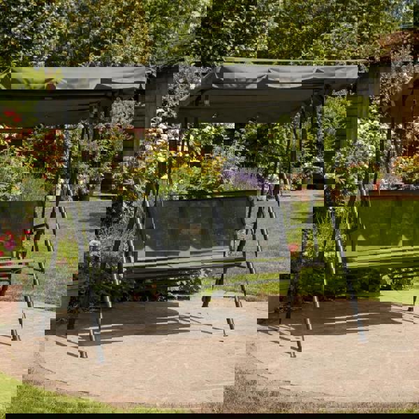 Textilene Three Seater Garden Hammock – All-Weather Fabric | Grey The Garden Furniture Shop