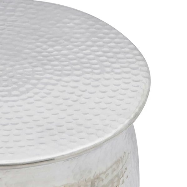 Berkfield Hammered Aluminium Stool/Side Table Silver