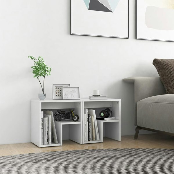 Berkfield Bed Cabinets 2 pcs White 40x30x40 cm Engineered Wood