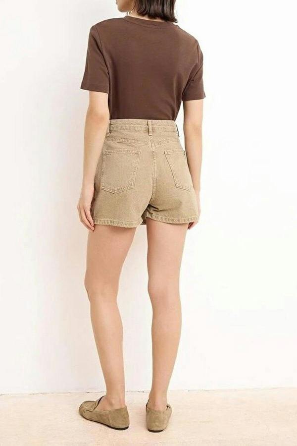 WOVCOR Denim Short Skirt with Slit