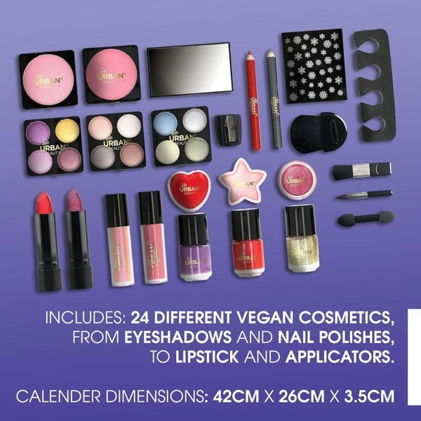 Love Urban Beauty Vegan Makeup Advent Calendar - 24 Day Cosmetic Beauty Gift Set