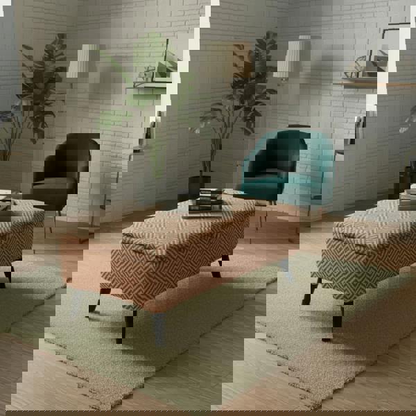 Minimalist Rectangular Pouffe with Wooden Legs – Multi - Purpose Storage & Seating - ISTOOLS