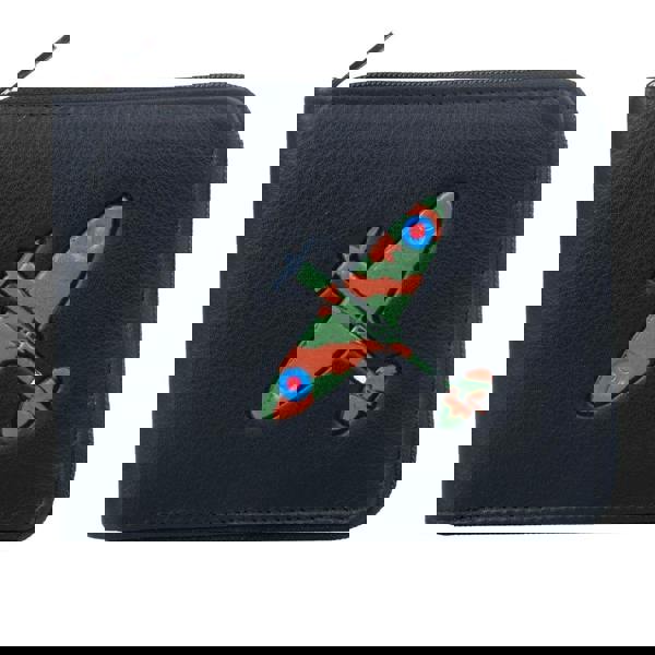 Mala Leather Spitfire Plane Zip Around Wallet- RFID Protected