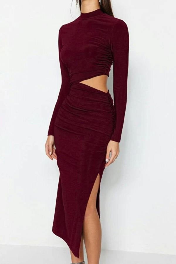WOVCOR Elegant Evening Dress with Cut Out Details