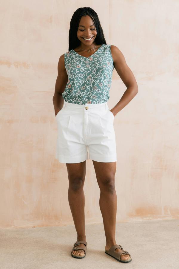 Lily & Me Merrick Stretch Twill Tailored Shorts White