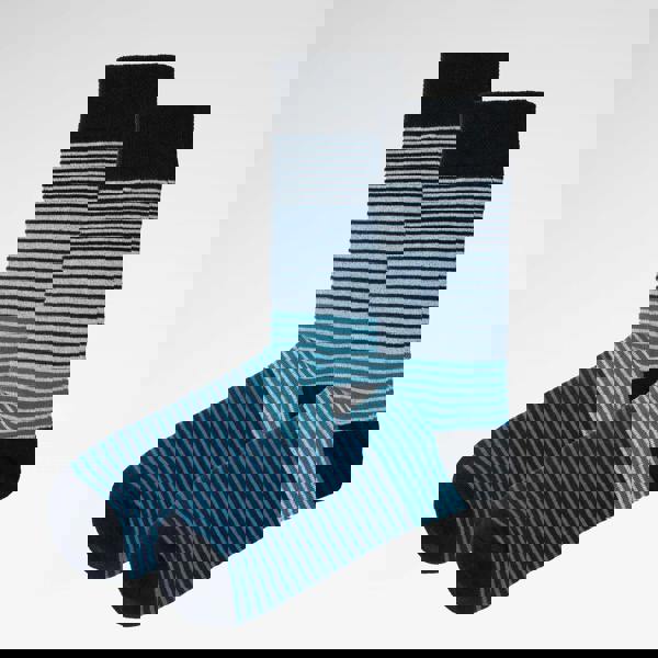 Jemsox All Over Fine Stripe Organic Cotton Mens Socks | Comfort Top Fit