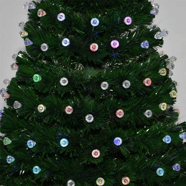 2ft to 6ft Fibre Optic Pre-Lit Christmas Trees with LED Lights, PVC and Diamonds image 6