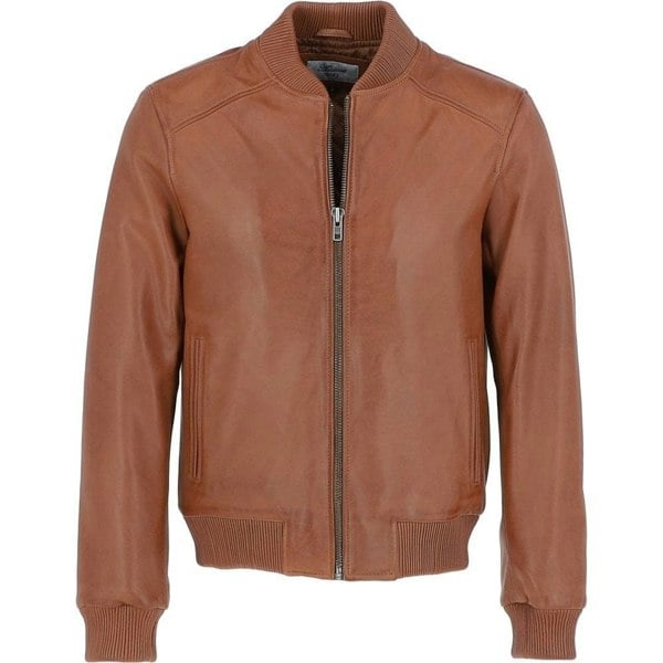 'Diego' Mens Leather Bomber Jacket: 2436