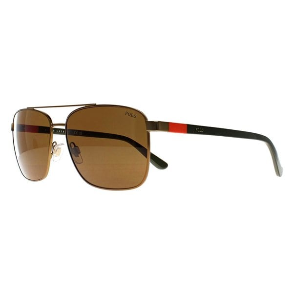 Polo Ralph Lauren Sunglasses PH3137 932473 Semi-Shiny Brass Olive Green