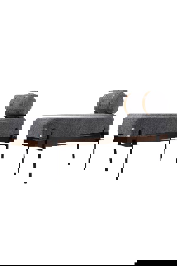 Living and Home Dark Grey Upholstered Bench with a Removable Pillow