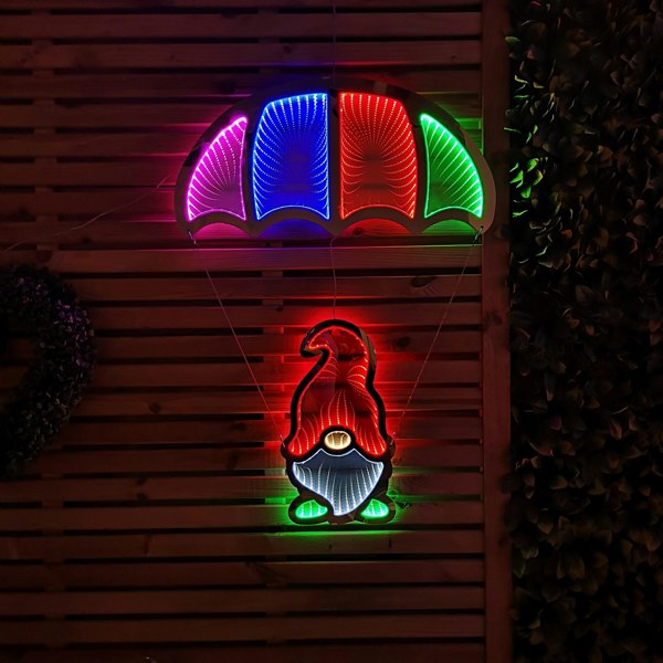 Samuel Alexander 85cm Infinity Light up Hanging Parachute Gonk Christmas Decoration with Multi-Coloured LEDs
