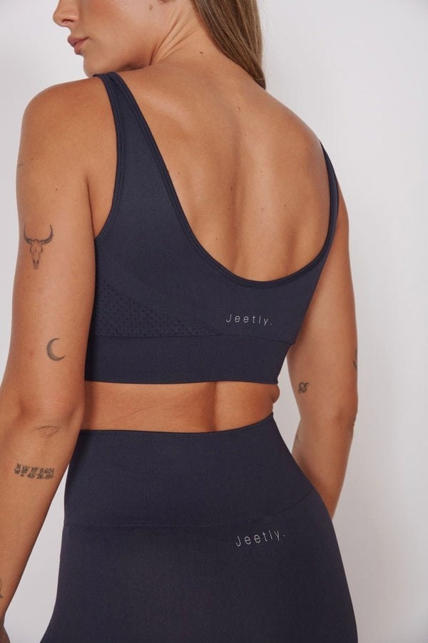 Jeetly.comAlice Petite Navy Seam Free Sports BraActivewear