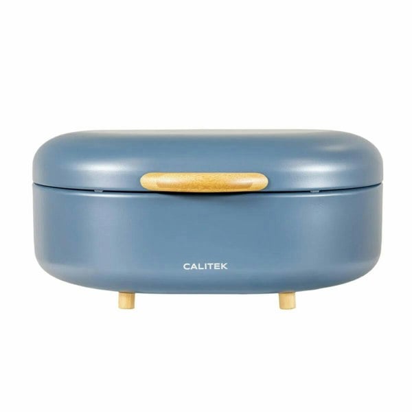 CALITEK Bread Bin with Bamboo Feet Carbon Steel Blue