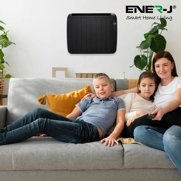 ENER-J Smart 1200W Radiator Heater with Aluminium Heating Element, Black