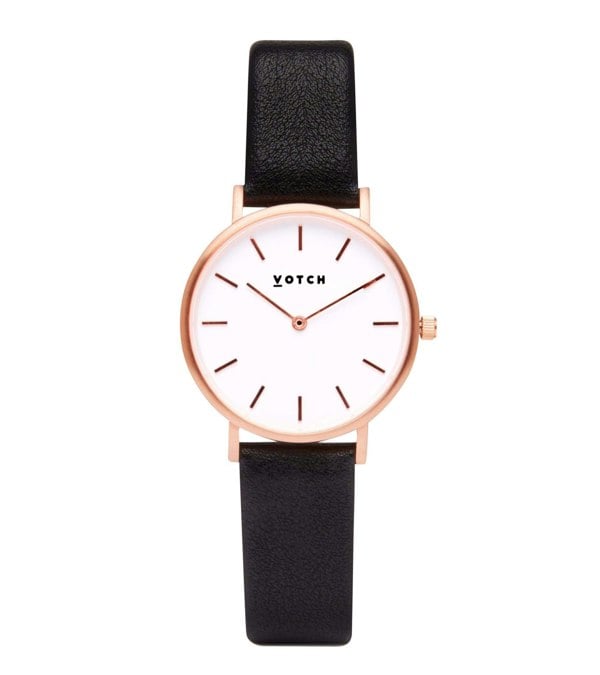 Votch Rose Gold Bangle with Rose Gold & Black Petite Watch