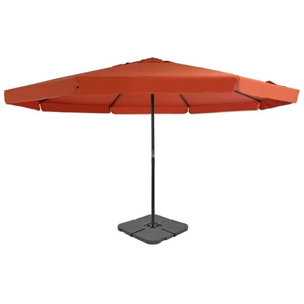 Berkfield Outdoor Umbrella with Portable Base Terracotta