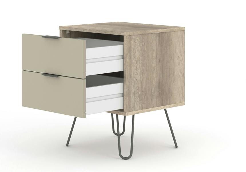 Core Products Set of 2 Augusta Driftwood Industrial Bedside Cabinets